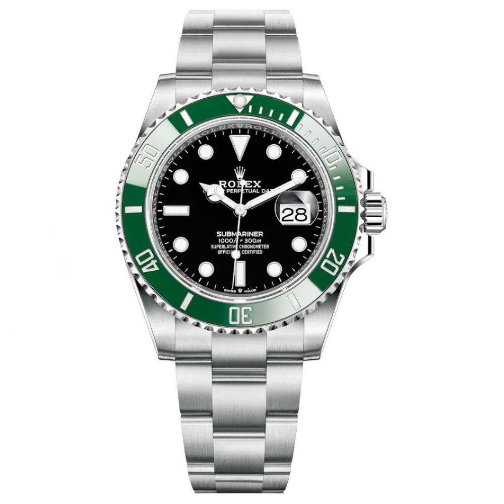 Rolex Submariner Date Silver 41mm, Black Dial - Green Bezel "Starbucks"