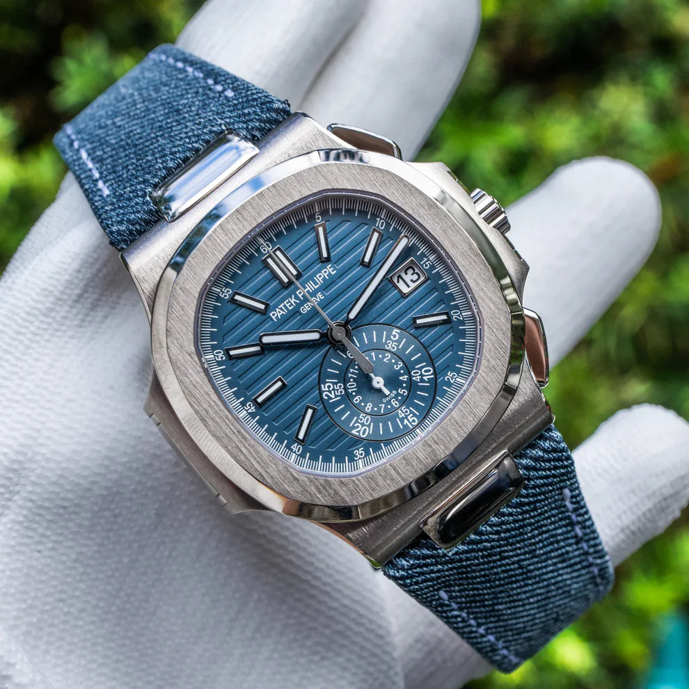 Patek Philippe Nautilus Chronograph Jeans Strap - 5980/60G-001