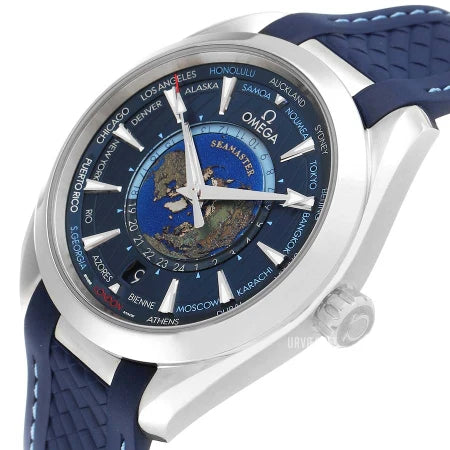 Omega Seamaster Aqua Terra Blue Dial, Blue Rubber 150m Master Chronometer Gmt 220.12.43.22.03.001