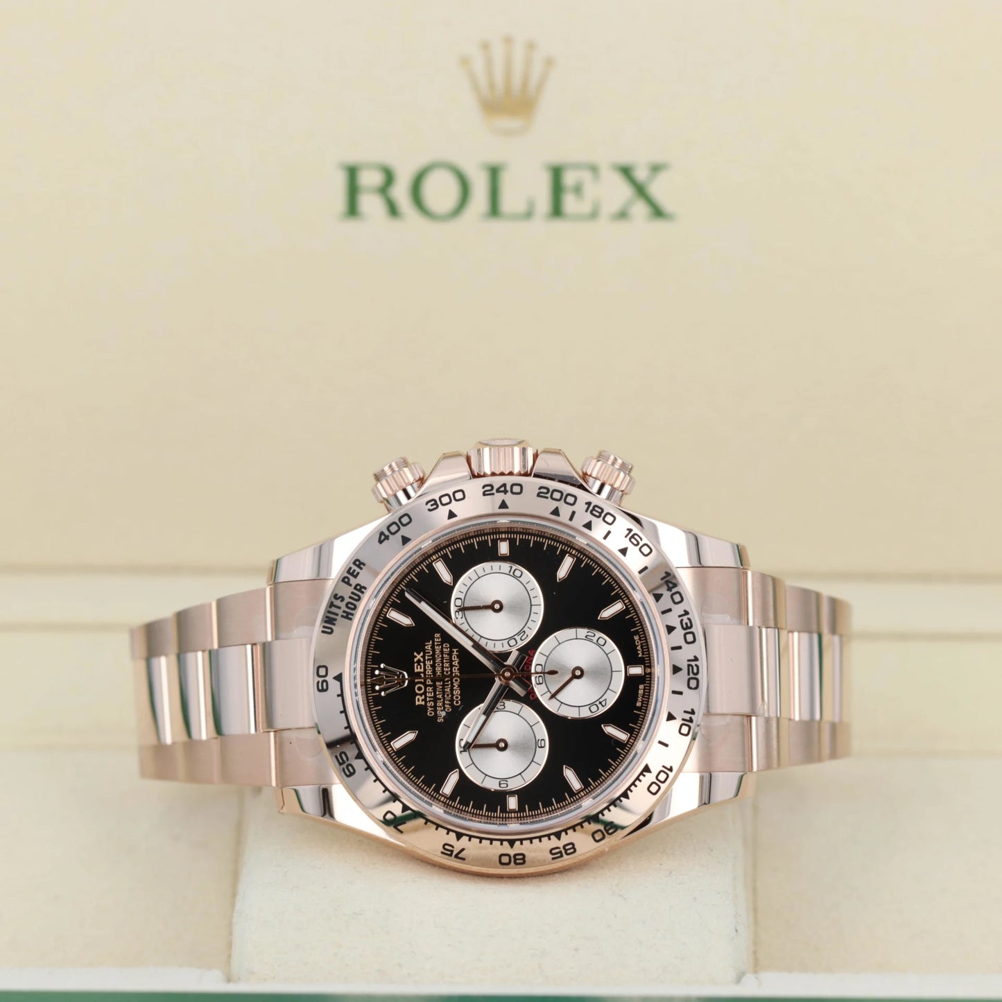 Superclone Rolex Daytona 40 mm Rose Gold, black dial 126505
