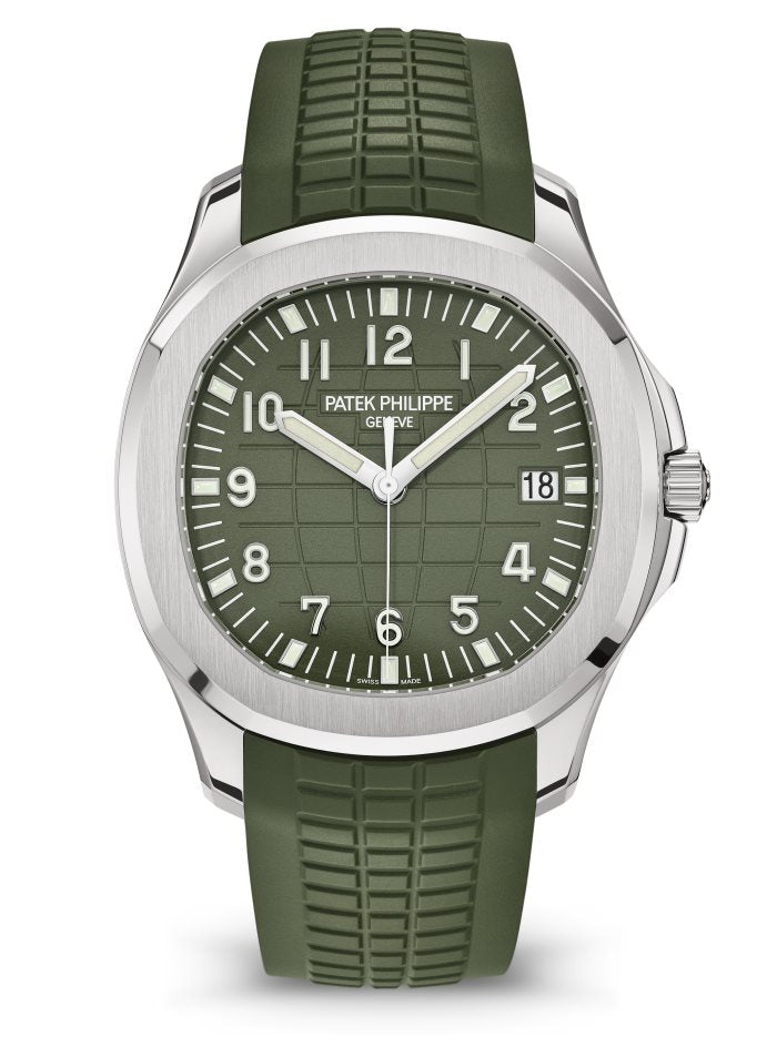 Patek Philippe Aquanaut Steel Green Rubber Strap Mens Watch - 5168G
