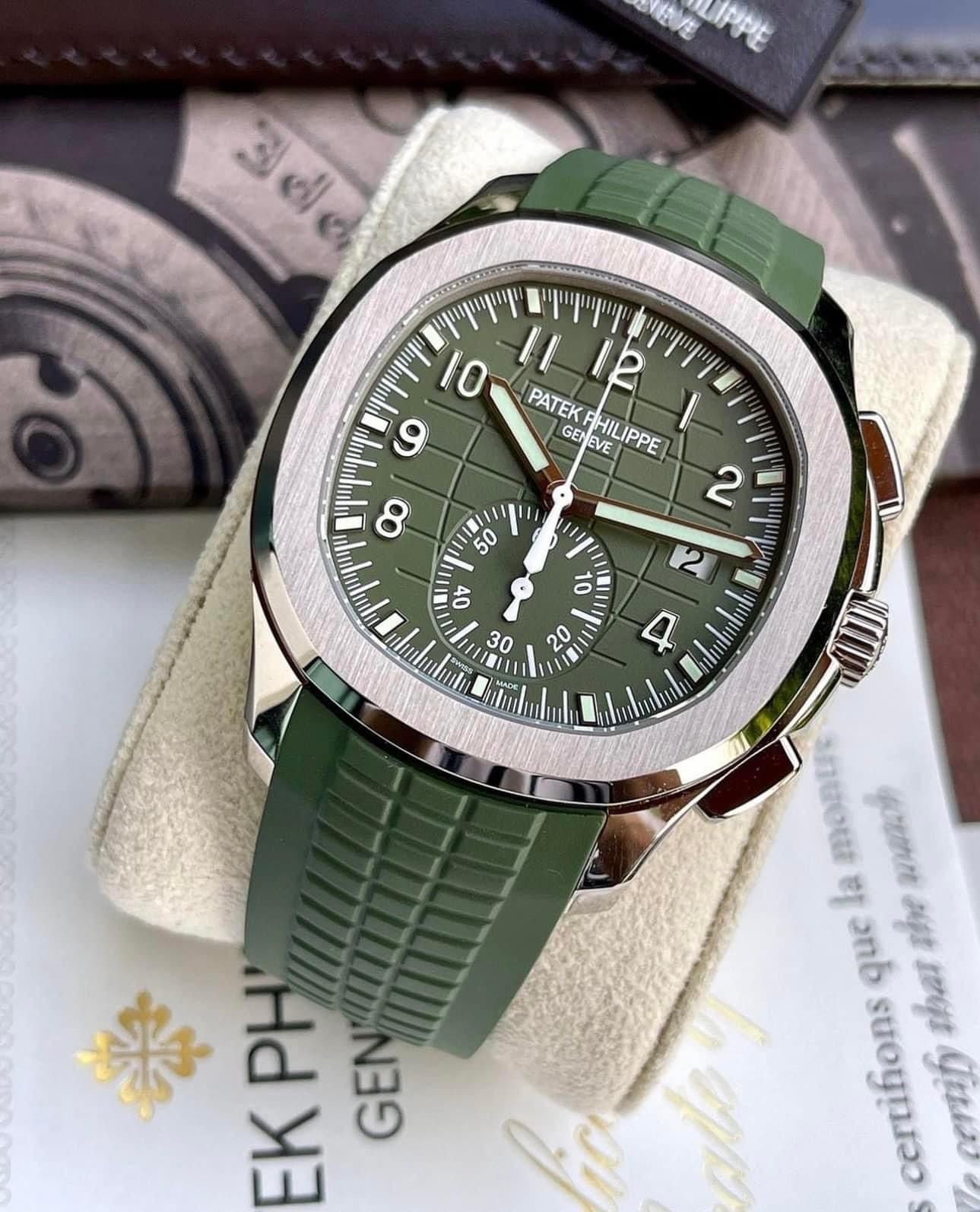 Patek Philippe Aquanaut Chronograph Steel Green Dial 41mm - 5968G
