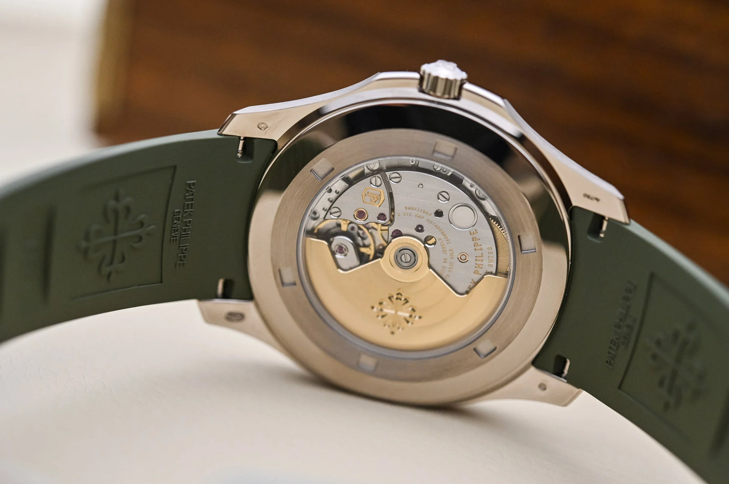 Patek Philippe Aquanaut Steel Green Rubber Strap Mens Watch - 5168G