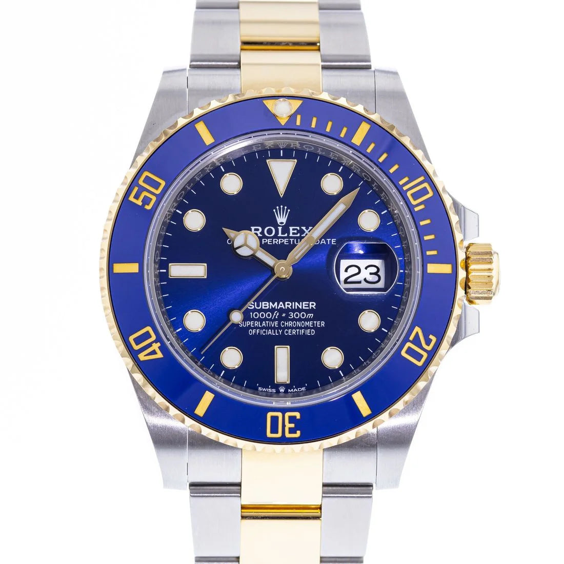 The Rolex Submariner Date Silver and Gold 41mm, Blue Dial - Blue Bezel