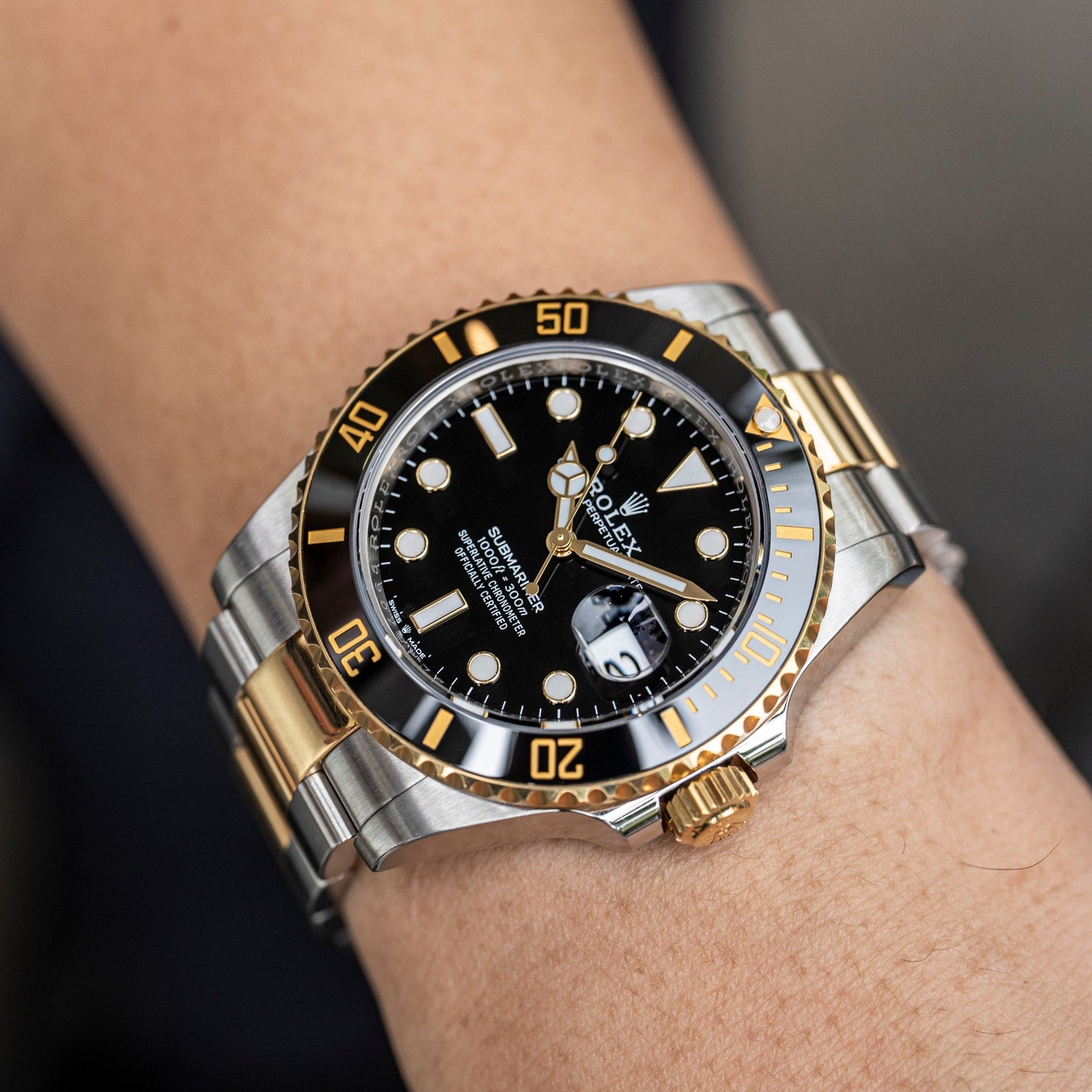 The Rolex Submariner Date Silver and Gold 41mm, Black Dial - Black Bezel
