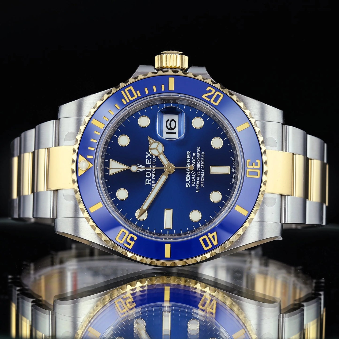 The Rolex Submariner Date Silver and Gold 41mm, Blue Dial - Blue Bezel