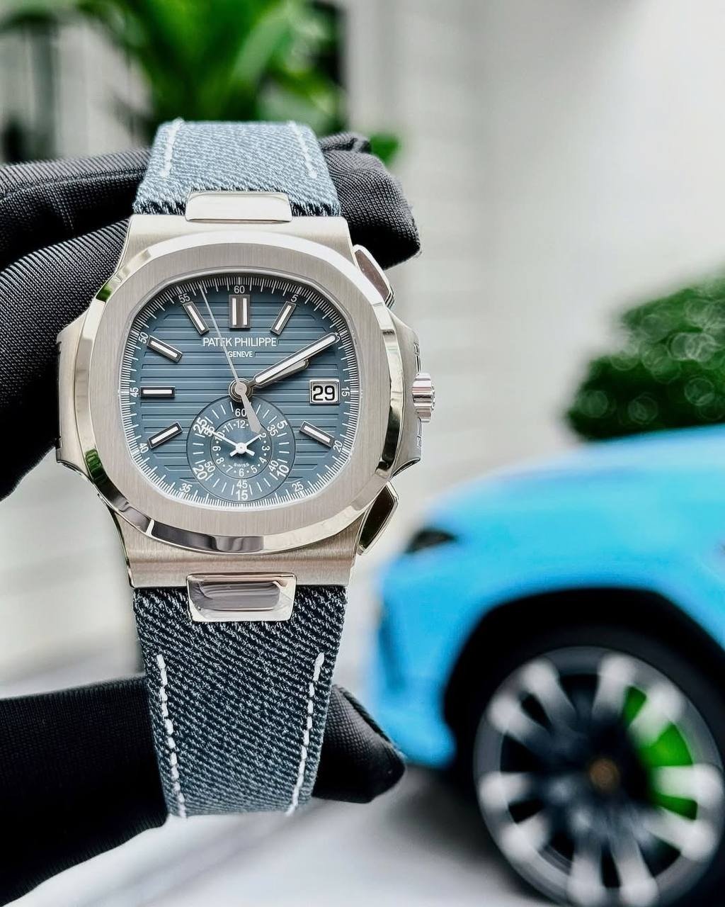 Patek Philippe Nautilus Chronograph Jeans Strap - 5980/60G-001
