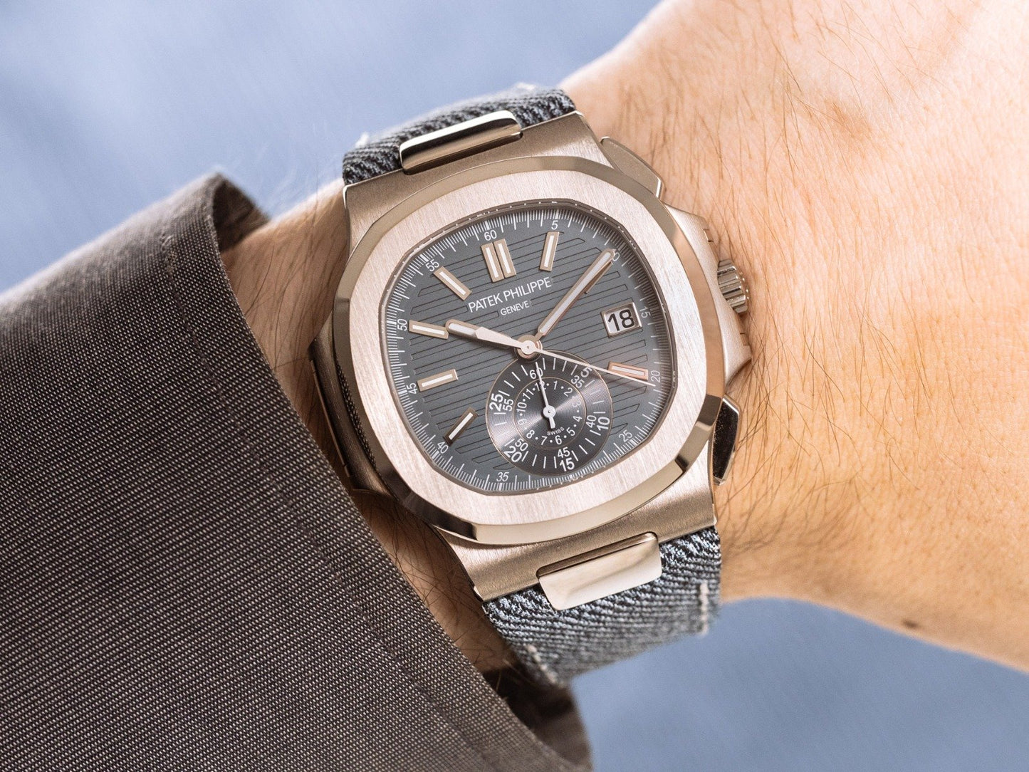 Patek Philippe Nautilus Chronograph Jeans Strap - 5980/60G-001