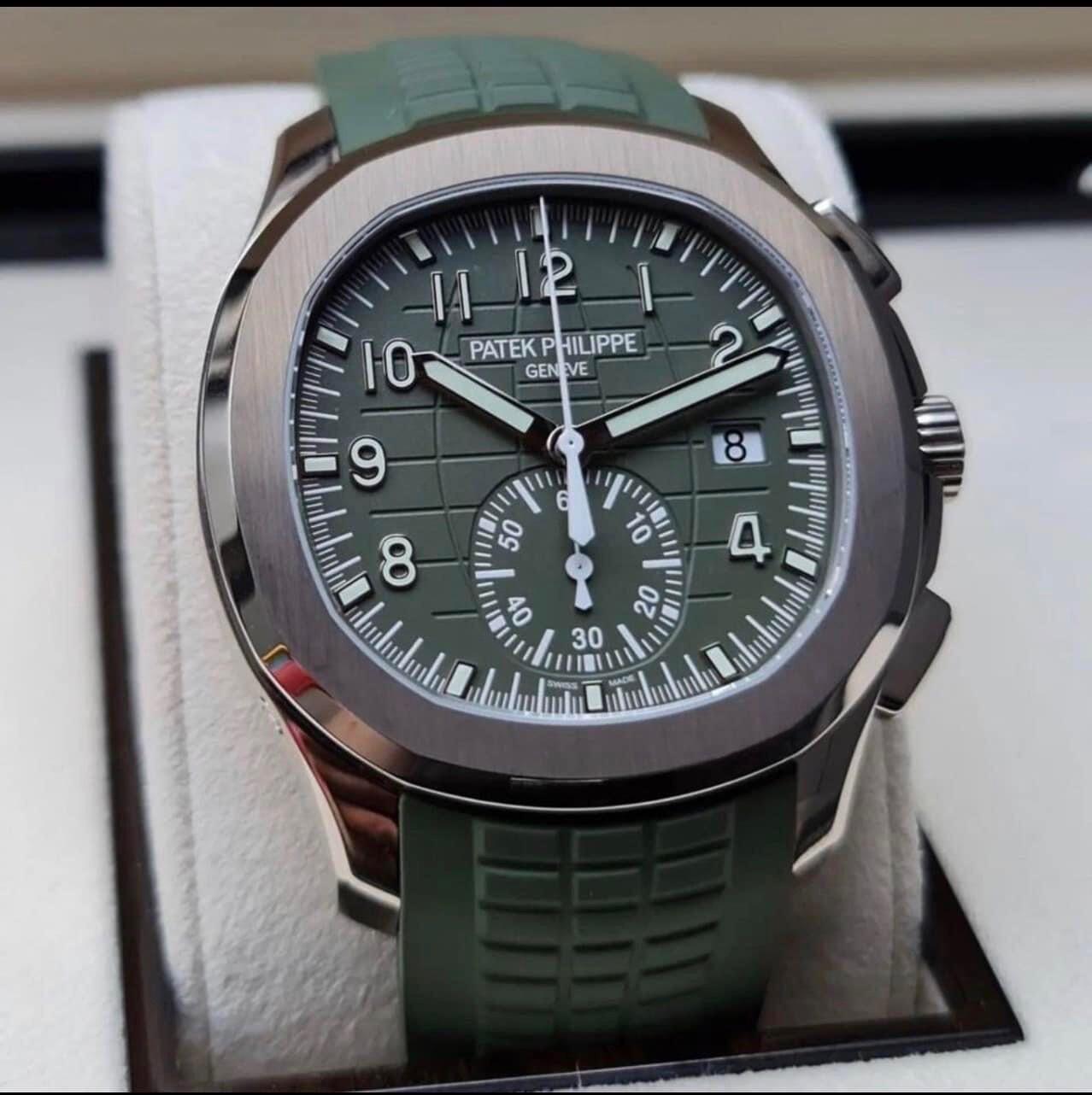 Patek Philippe Aquanaut Chronograph Steel Green Dial 41mm - 5968G