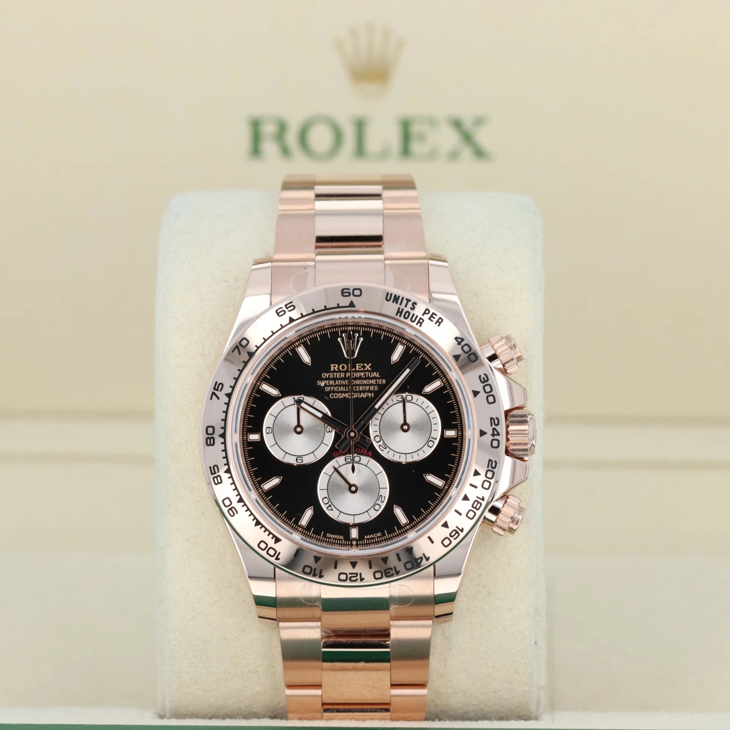 Superclone Rolex Daytona 40 mm Rose Gold, black dial 126505