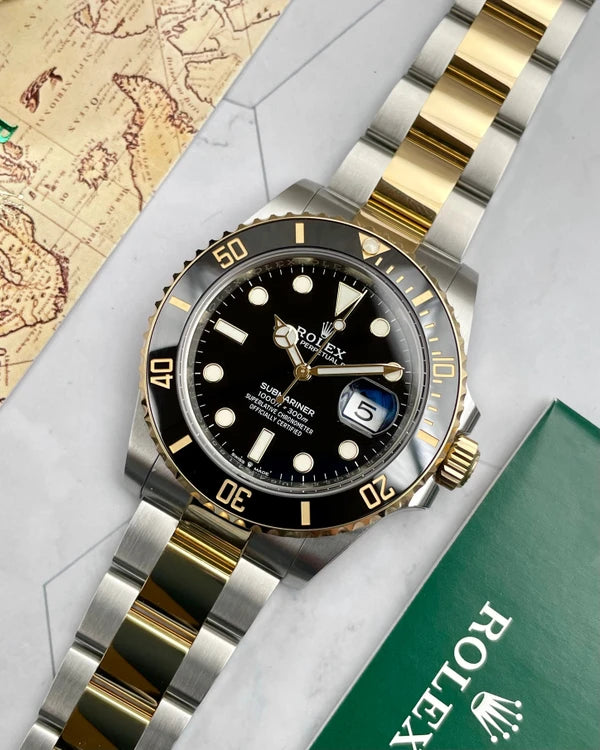 The Rolex Submariner Date Silver and Gold 41mm, Black Dial - Black Bezel