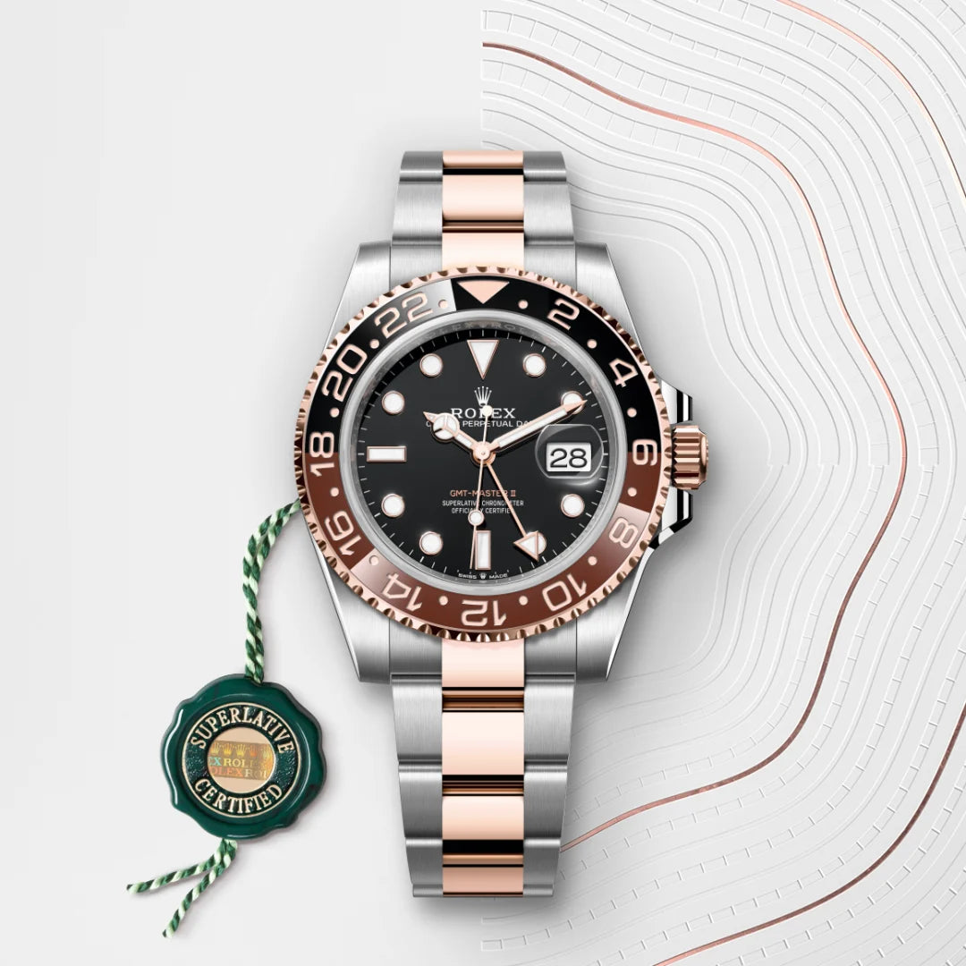 Rolex GMT-Master II 'Root Beer' Rose Gold Stainless Black Dial - 40mm