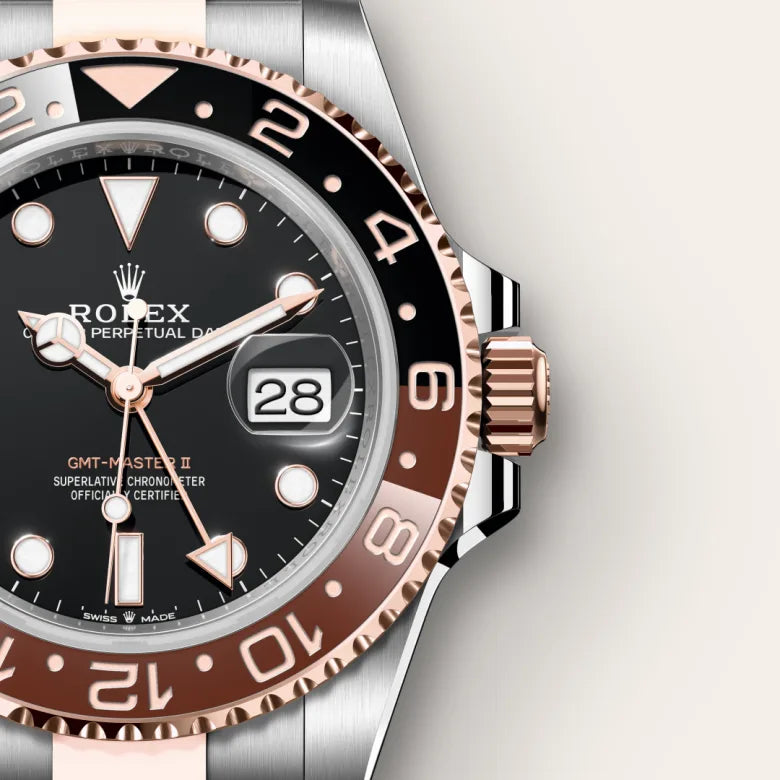 Rolex GMT-Master II 'Root Beer' Rose Gold Stainless Black Dial - 40mm