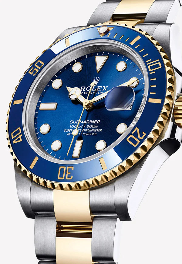 The Rolex Submariner Date Silver and Gold 41mm, Blue Dial - Blue Bezel