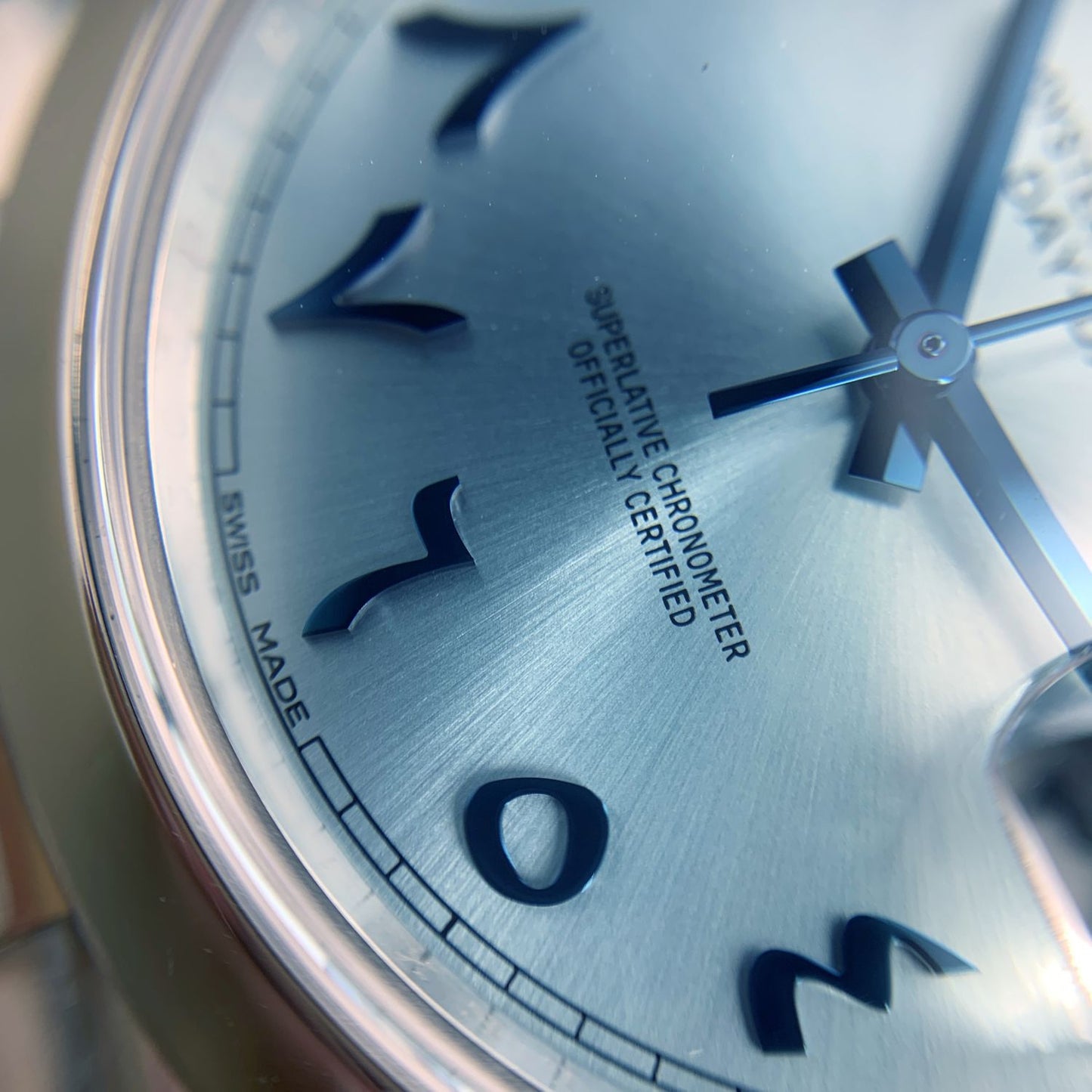 Rolex Day-Date 40 Ice Blue Arabic Dial Middle East