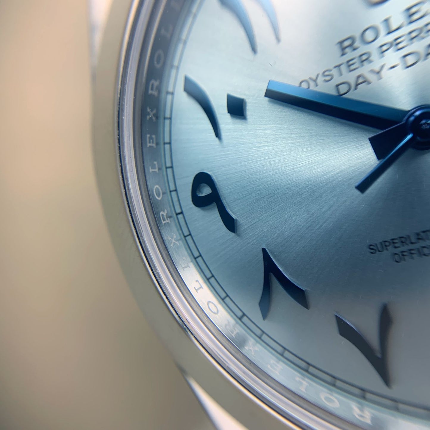 Rolex Day-Date 40 Ice Blue Arabic Dial Middle East
