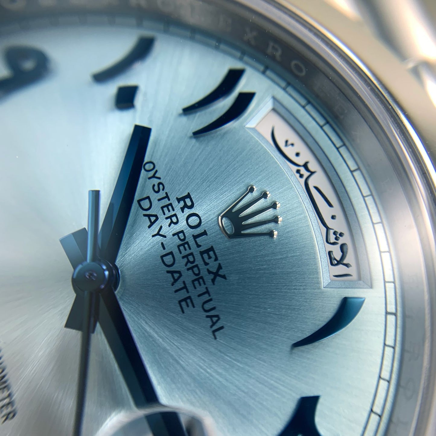 Rolex Day-Date 40 Ice Blue Arabic Dial Middle East