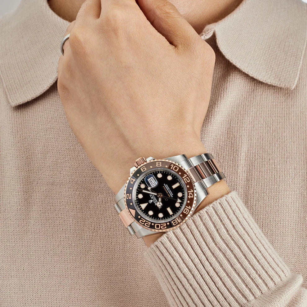 Rolex GMT-Master II 'Root Beer' Rose Gold Stainless Black Dial - 40mm