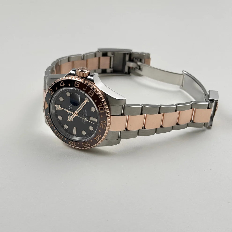 Rolex GMT-Master II 'Root Beer' Rose Gold Stainless Black Dial - 40mm