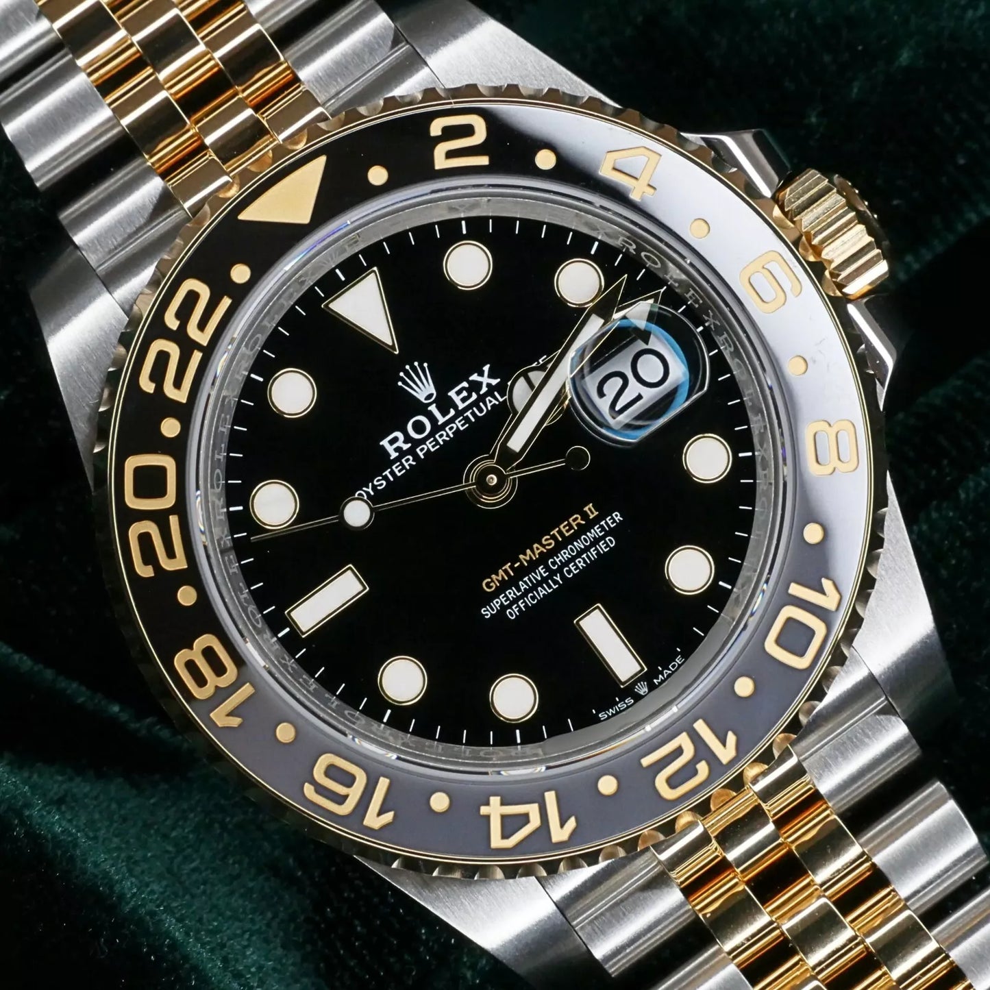 Rolex GMT Master Yellow Gold Jubilee Black Dial 126713GRNR