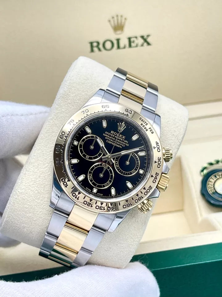 Superclone Rolex Daytona 40 mm 2 tone, black dial 126503