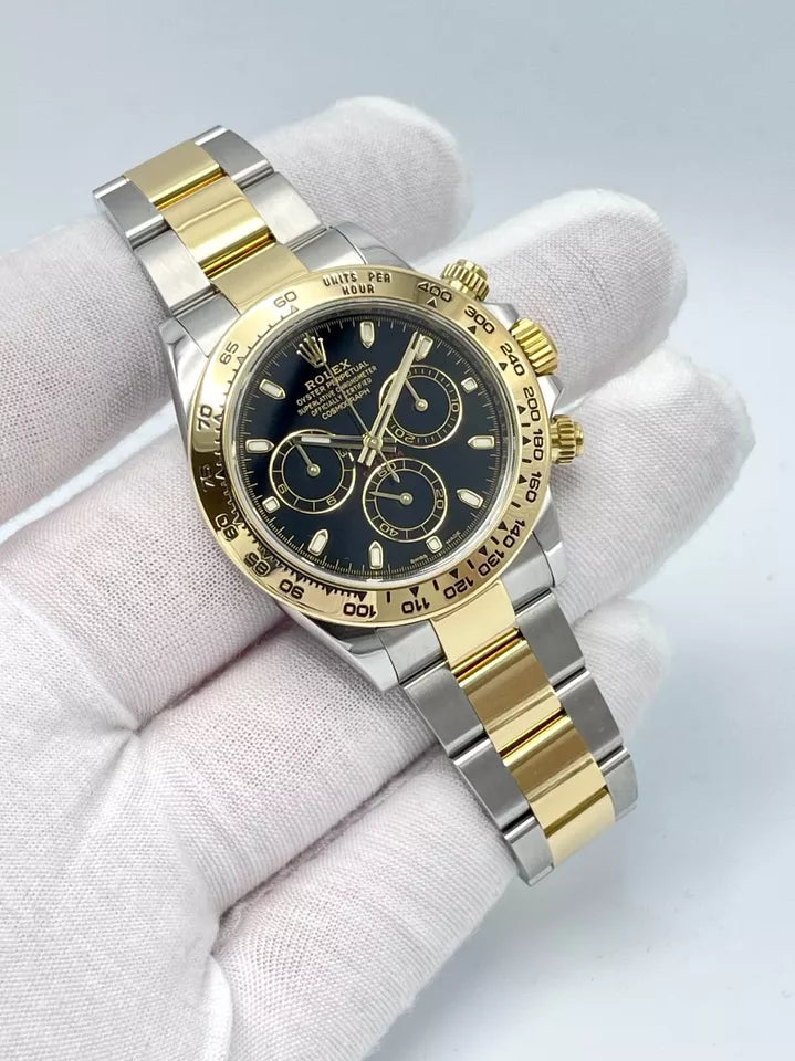 Superclone Rolex Daytona 40 mm 2 tone, black dial 126503