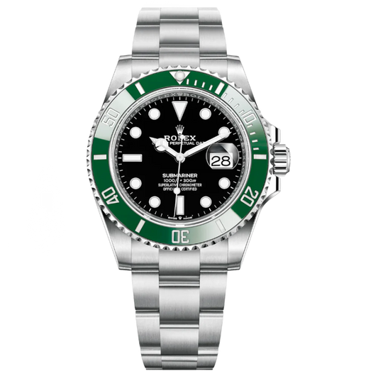 Rolex Submariner Date Silver 41mm, Black Dial - Green Bezel "Starbucks"