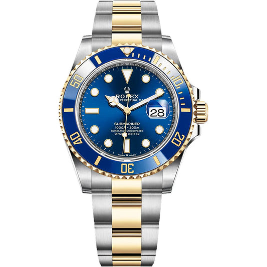The Rolex Submariner Date Silver and Gold 41mm, Blue Dial - Blue Bezel