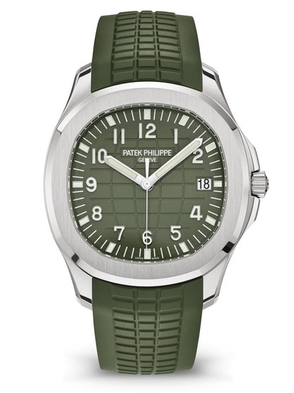 Patek Philippe Aquanaut Steel Green Rubber Strap Mens Watch - 5168G