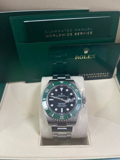 Rolex Submariner Date Silver 41mm, Black Dial - Green Bezel "Starbucks"