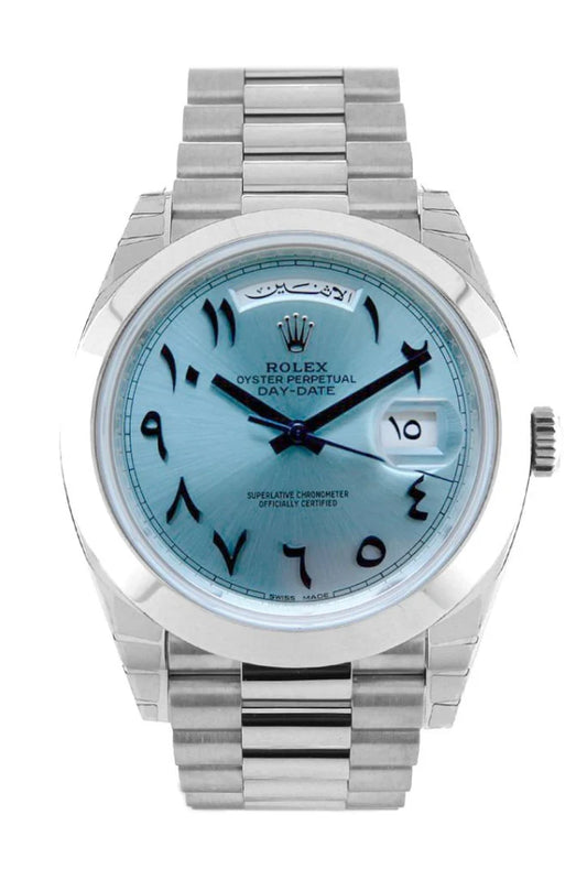 Rolex Day-Date 40 Ice Blue Arabic Dial Middle East
