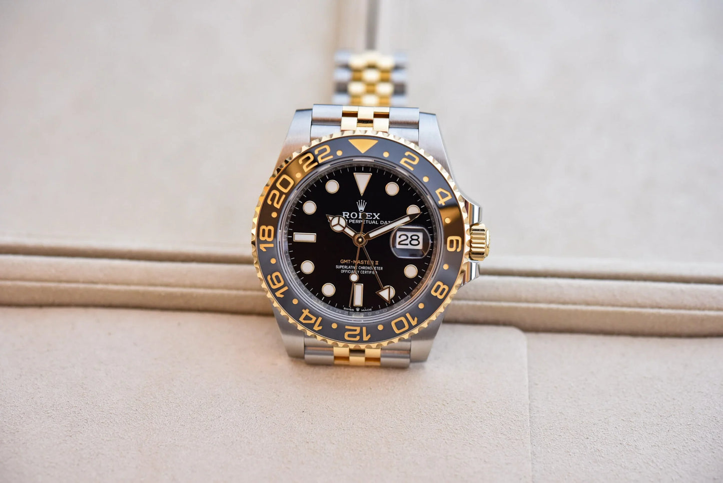Rolex GMT Master Yellow Gold Jubilee Black Dial 126713GRNR