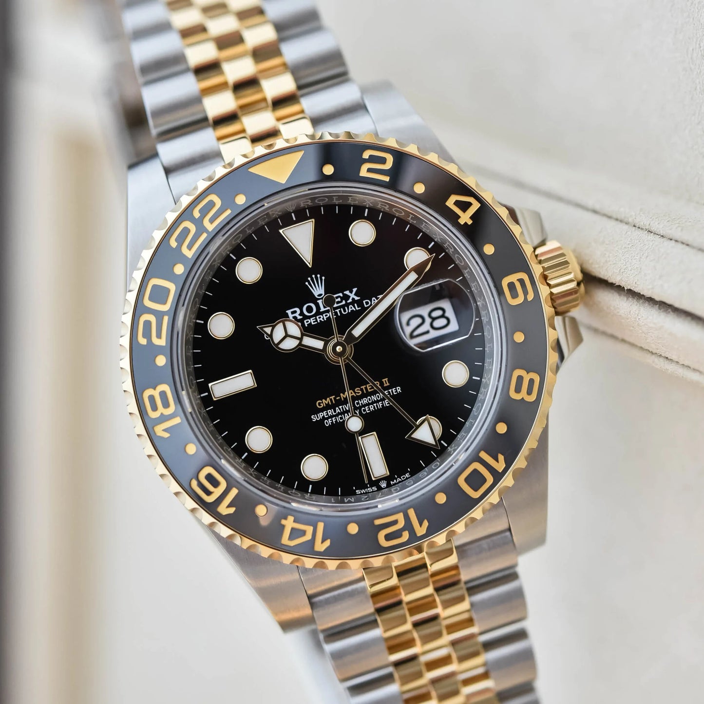 Rolex GMT Master Yellow Gold Jubilee Black Dial 126713GRNR
