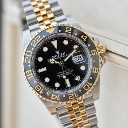 Rolex GMT Master Yellow Gold Jubilee Black Dial 126713GRNR
