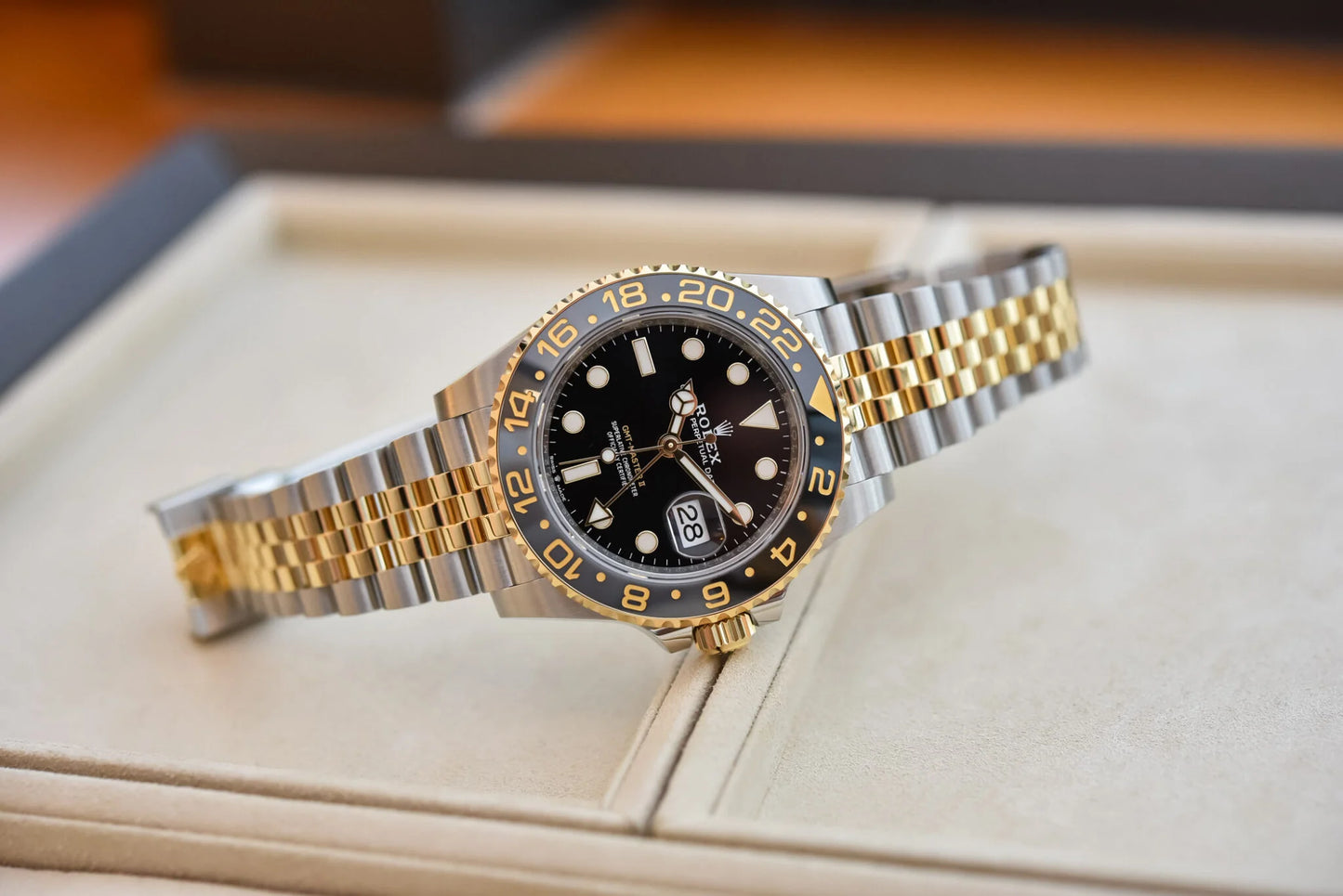 Rolex GMT Master Yellow Gold Jubilee Black Dial 126713GRNR