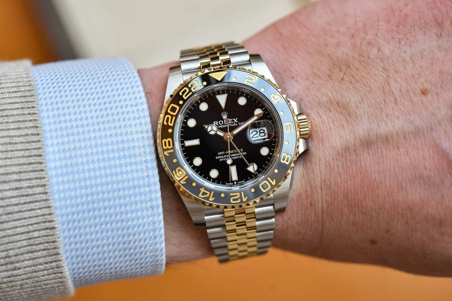 Rolex GMT Master Yellow Gold Jubilee Black Dial 126713GRNR