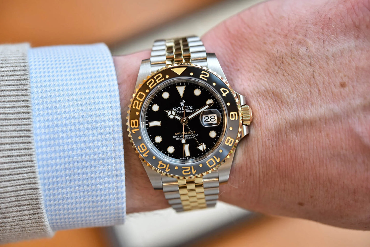 Rolex GMT Master Yellow Gold Jubilee Black Dial 126713GRNR