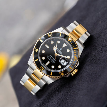 The Rolex Submariner Date Silver and Gold 41mm, Black Dial - Black Bezel