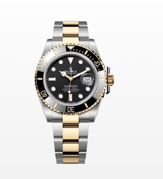 The Rolex Submariner Date Silver and Gold 41mm, Black Dial - Black Bezel