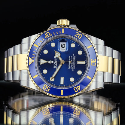 The Rolex Submariner Date Silver and Gold 41mm, Blue Dial - Blue Bezel