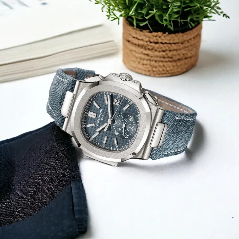 Patek Philippe Nautilus Chronograph Jeans Strap - 5980/60G-001