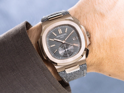 Patek Philippe Nautilus Chronograph Jeans Strap - 5980/60G-001