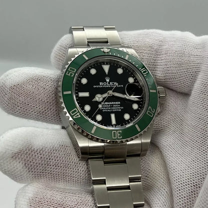 The Rolex Submariner Date Silver 41mm, Black Dial - Green Bezel