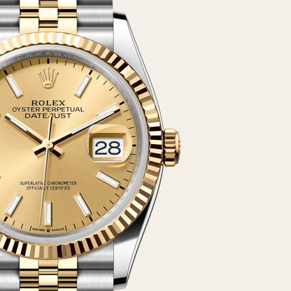 Rolex Datejust 36 Oyster, 36 mm, Oystersteel and yellow gold M126233-0015