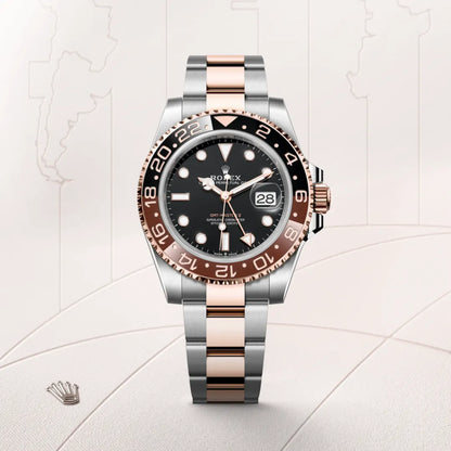 Rolex GMT-Master II 'Root Beer' Rose Gold Stainless Black Dial - 40mm