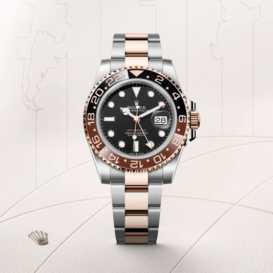 Rolex GMT-Master II 'Root Beer' Rose Gold Stainless Black Dial - 40mm