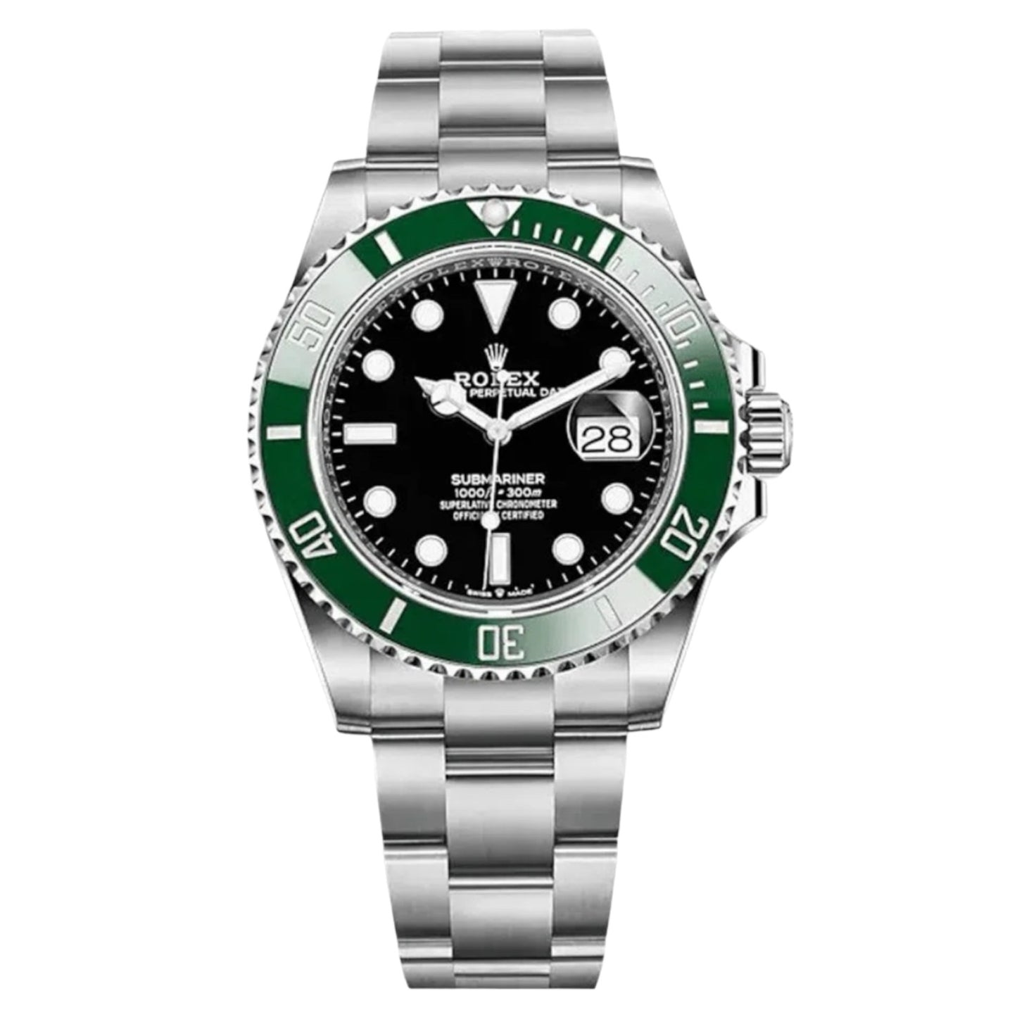 The Rolex Submariner Date Silver 41mm, Black Dial - Green Bezel