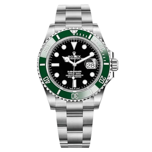 The Rolex Submariner Date Silver 41mm, Black Dial - Green Bezel